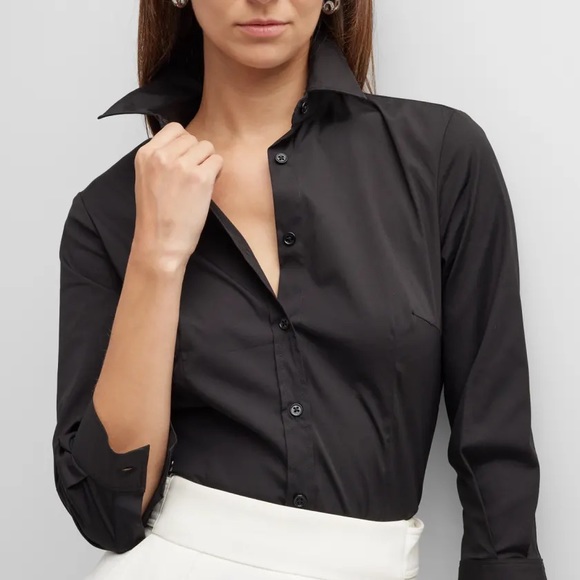 Carolina Herrera Crisp Classic Cotton Button Down Made in Italy Size 16 - Picture 1 of 11